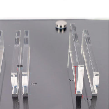 Displayrek met 4 mini voorramen en 6 mini zijramen