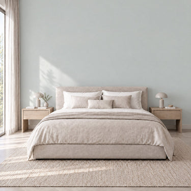 Gray matte Silk interieurfolie als wand in slaapkamer