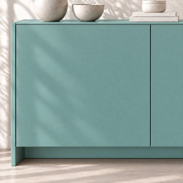 Celadon matte interieurfolie close-up op kastdeur